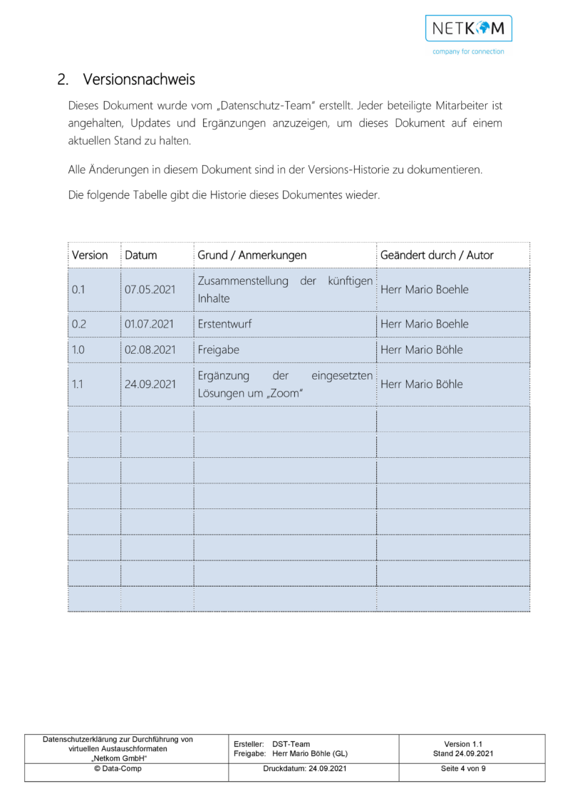 Datenschutzerklärung zur Durchführung von virtuellen Austauschformaten - Netkom GmbH-005